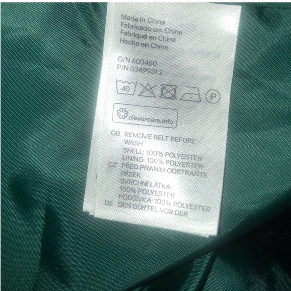 H&M] Blackish Green Velvet Tassel belt Open front wrap Jacket - Picture 9 of 10